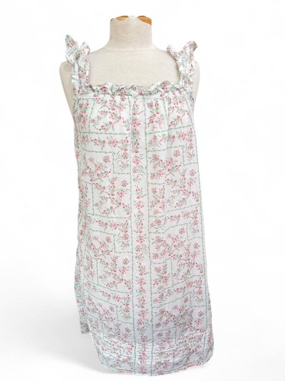 Joie 100% Organic Cotton Floral Ruffle Cottagecore Mini Dress Size small